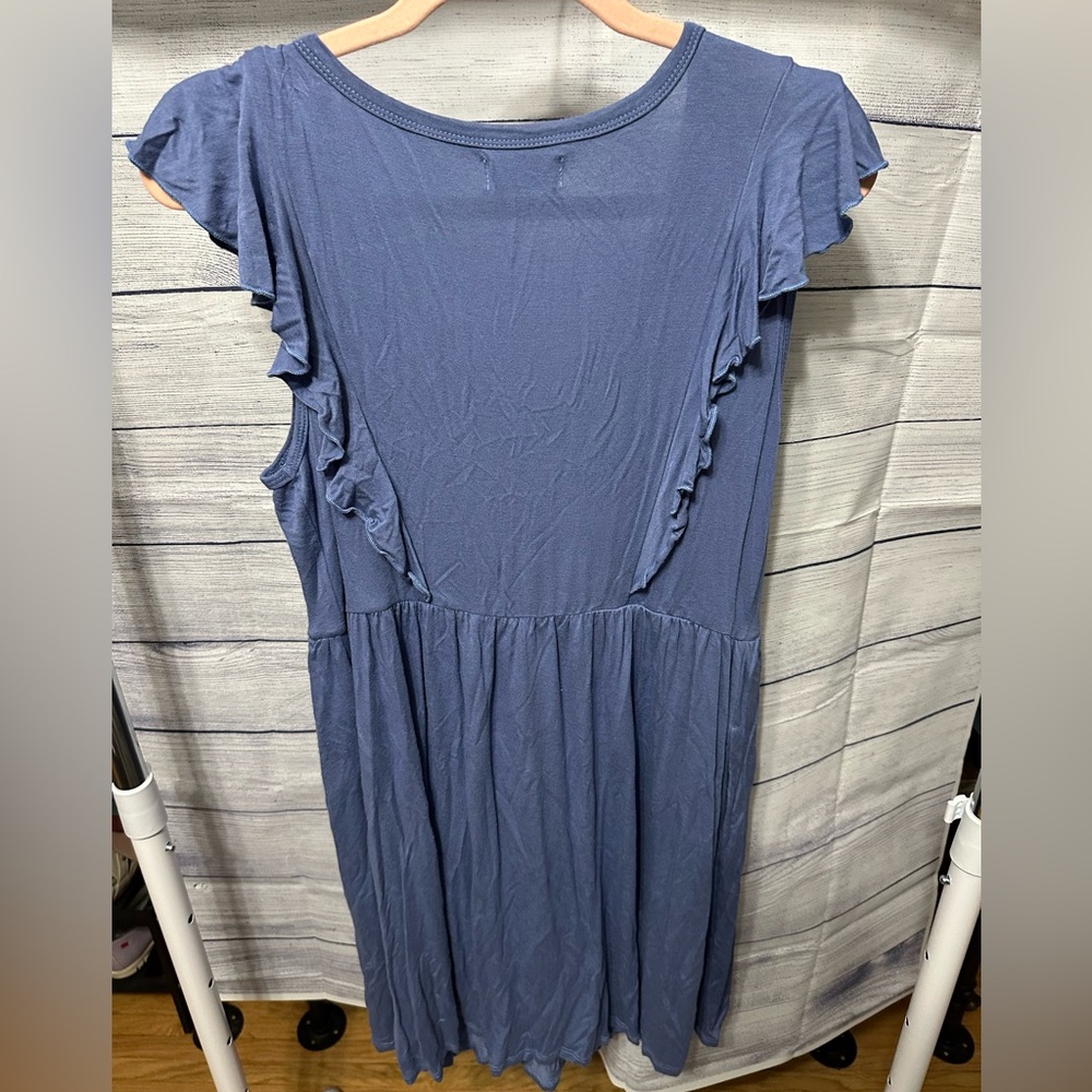 Maurices Blue Ruffled Midi Sundress Large - Picture 4 of 4